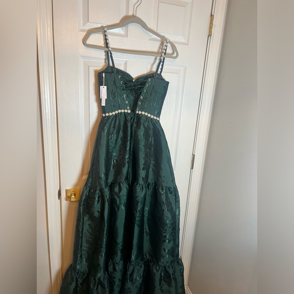 New V. Chapman Lucetta Dress in Emerald Baroque Floral - Picture 7 of 10